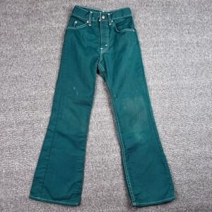 Vintage Levis Bell Bottoms‎ Jeans Kids 6 (20x24) Green Flare Big E Western 60s